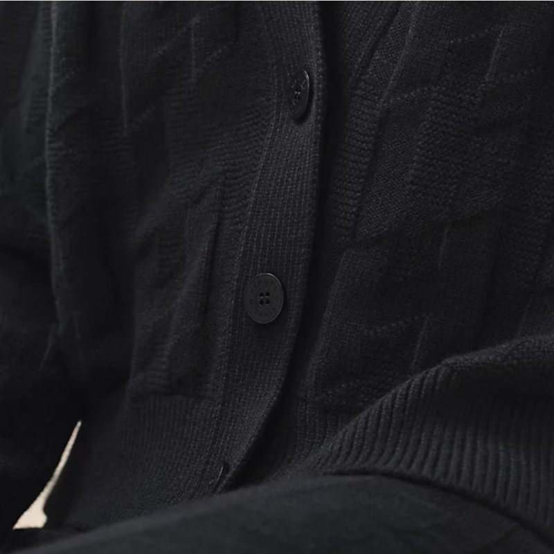 Hermès 愛馬仕 全新 針織 開襟外套 Cardigan H logo 尺寸38 黑色-1