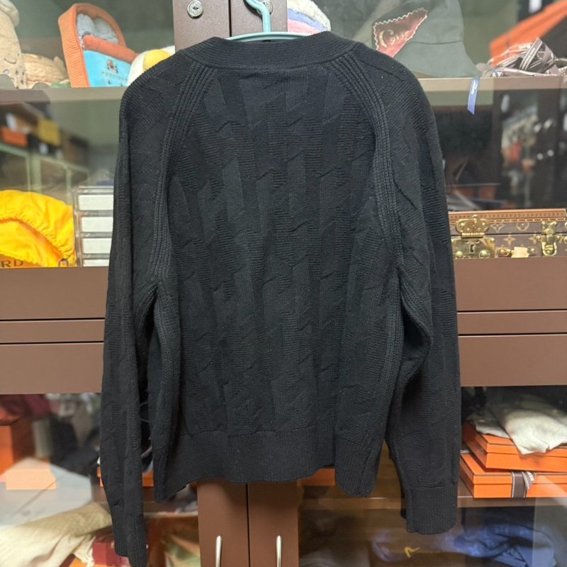 Hermès 愛馬仕 全新 針織 開襟外套 Cardigan H logo 尺寸38 黑色-3