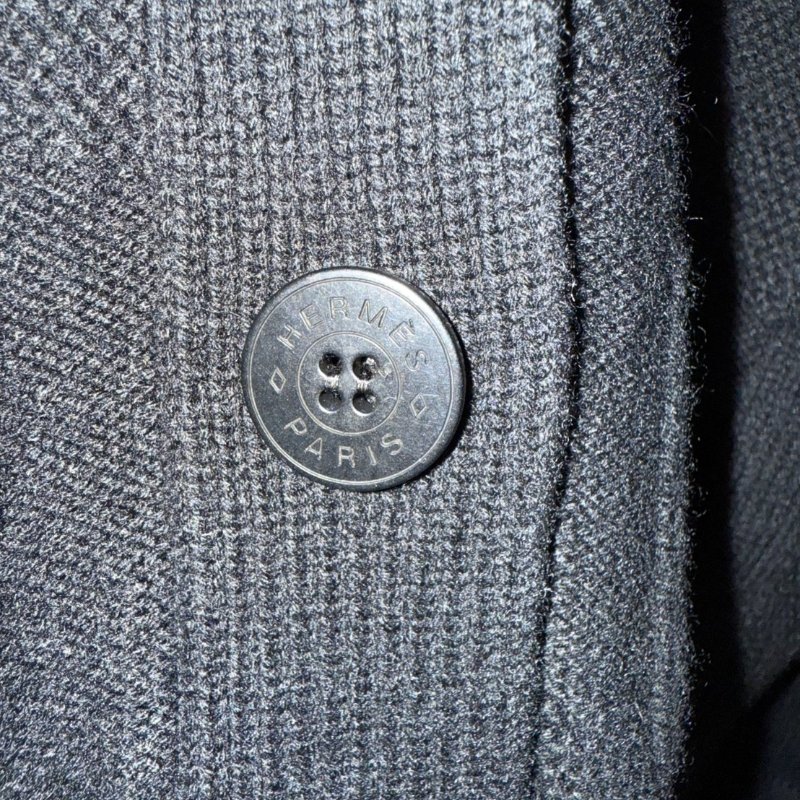 Hermès 愛馬仕 全新 針織 開襟外套 Cardigan H logo 尺寸38 黑色-8