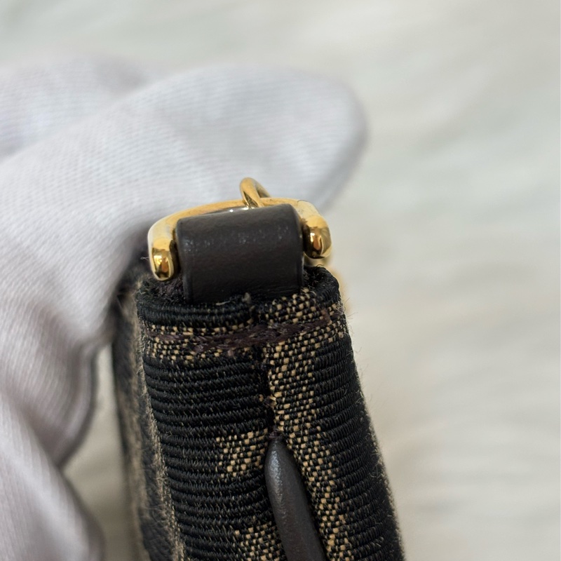 FENDI 8M0535 Baguette FF 緹花老花 金鍊 迷你貝貴提零錢包小廢包口紅包耳機包手拿包手提包-14