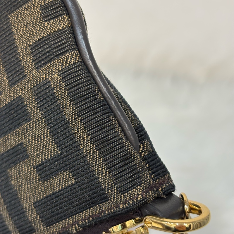 FENDI 8M0535 Baguette FF 緹花老花 金鍊 迷你貝貴提零錢包小廢包口紅包耳機包手拿包手提包-29