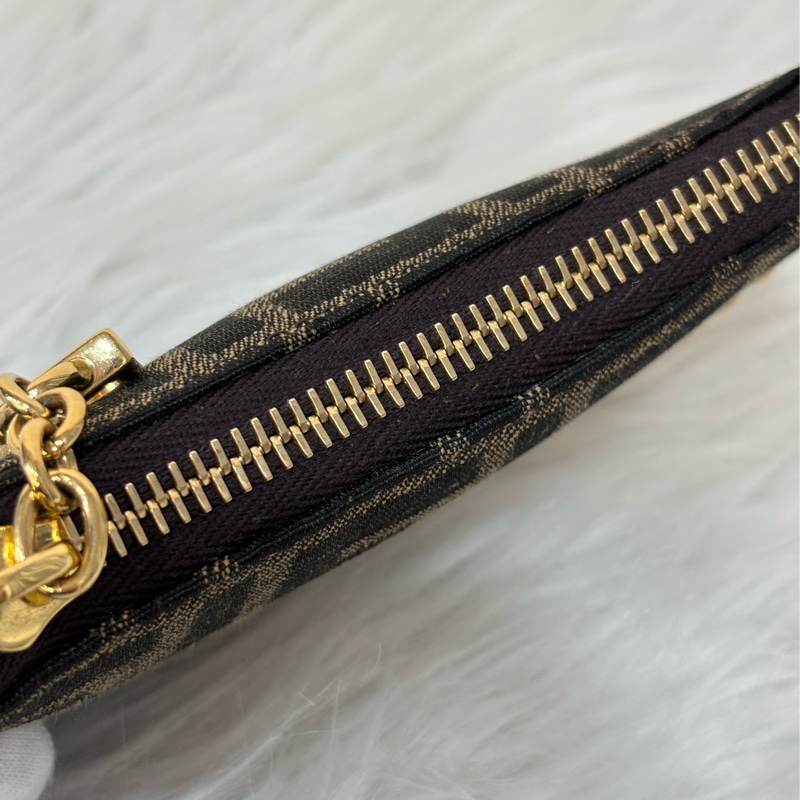 FENDI 8M0535 Baguette FF 緹花老花 金鍊 迷你貝貴提零錢包小廢包口紅包耳機包手拿包手提包-38