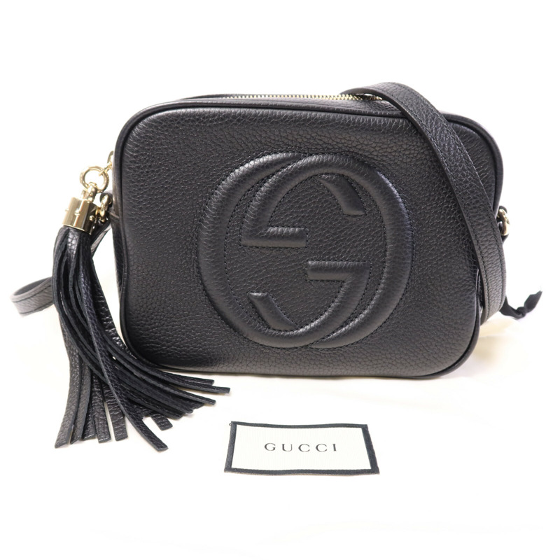 GUCCI 牛皮皮革Soho Disco Bag金扣肩背袋-8