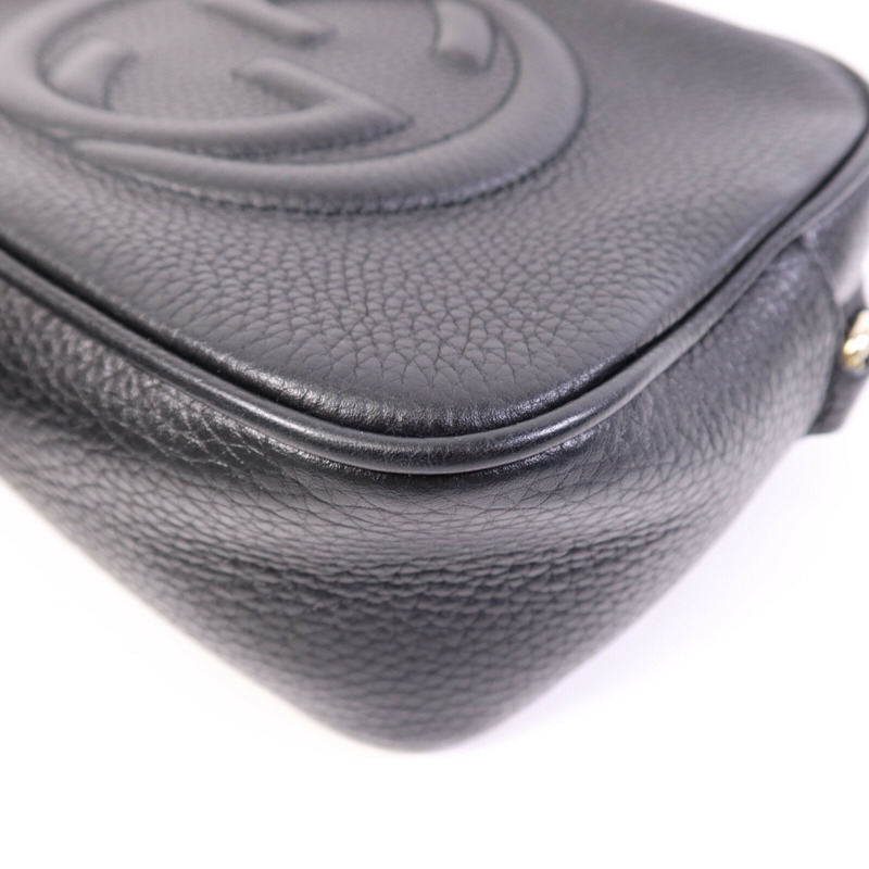 GUCCI 牛皮皮革Soho Disco Bag金扣肩背袋-10