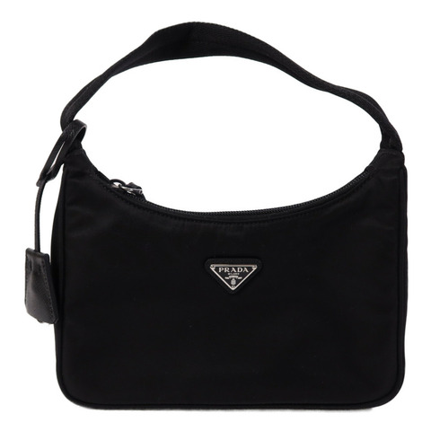 PRADA 尼龍Hobo銀扣肩背袋