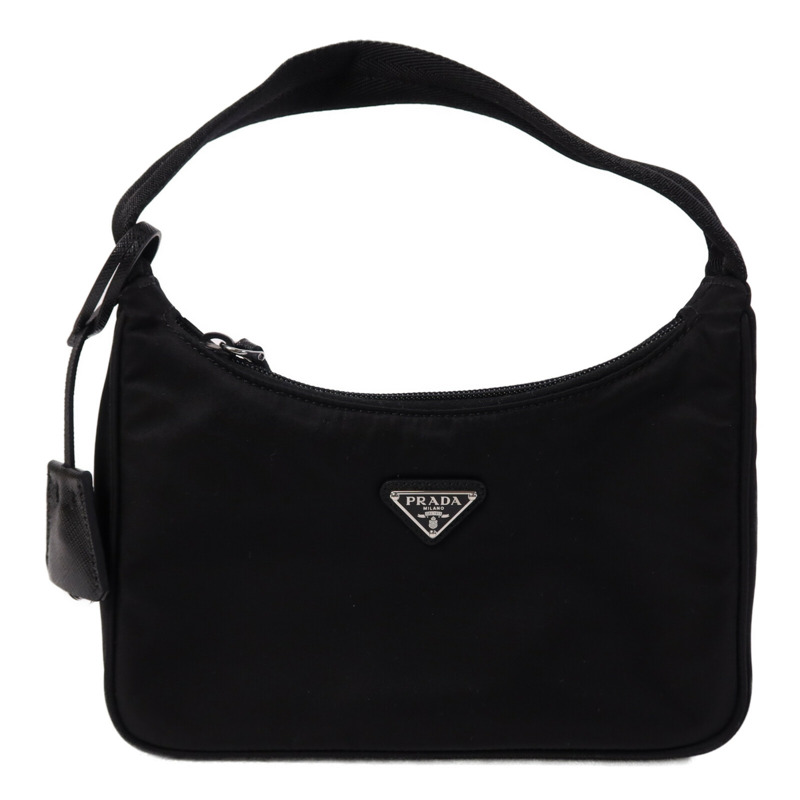 PRADA 尼龍Hobo銀扣肩背袋-0