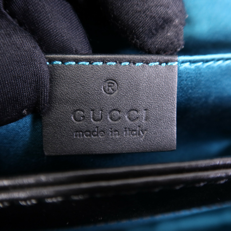 GUCCI 麂皮皮革Ophidia GG金扣鏈帶肩背袋-5