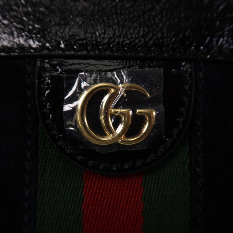 GUCCI 麂皮皮革Ophidia GG金扣鏈帶肩背袋-7