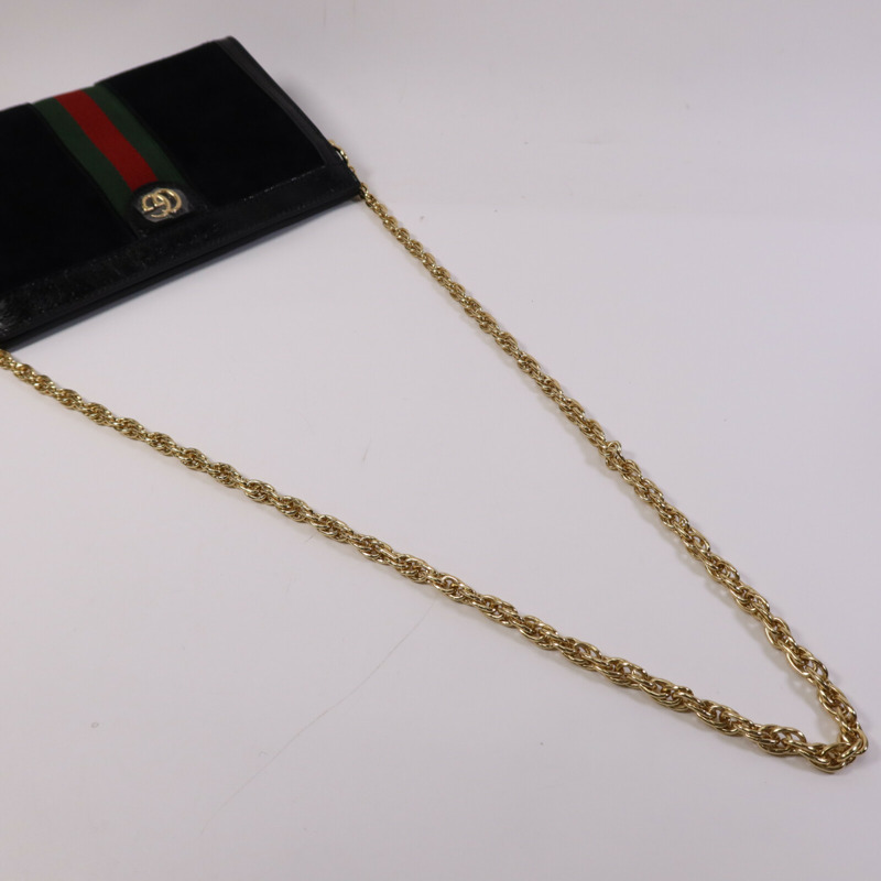 GUCCI 麂皮皮革Ophidia GG金扣鏈帶肩背袋-8