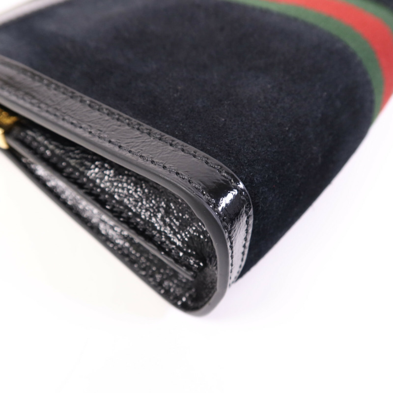 GUCCI 麂皮皮革Ophidia GG金扣鏈帶肩背袋-10