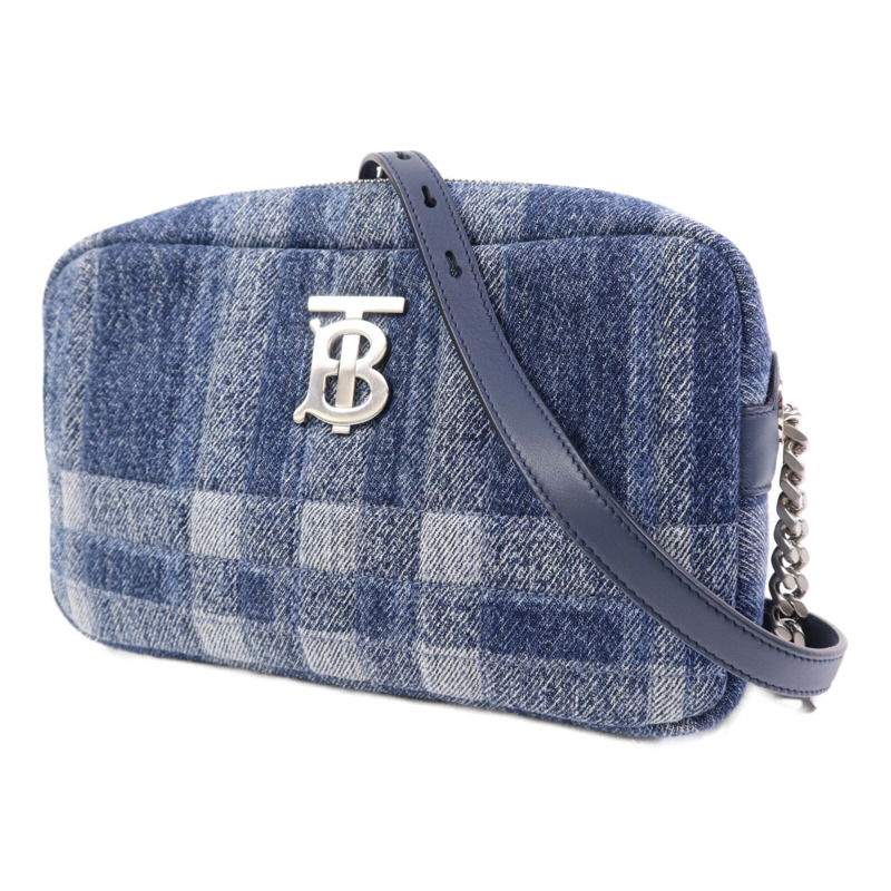 BURBERRY 棉質Shoulder Bag銀扣鏈帶肩背袋-1