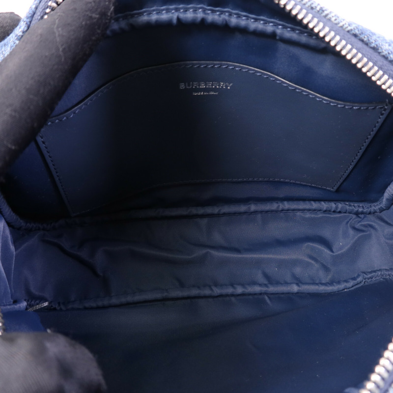 BURBERRY 棉質Shoulder Bag銀扣鏈帶肩背袋-4