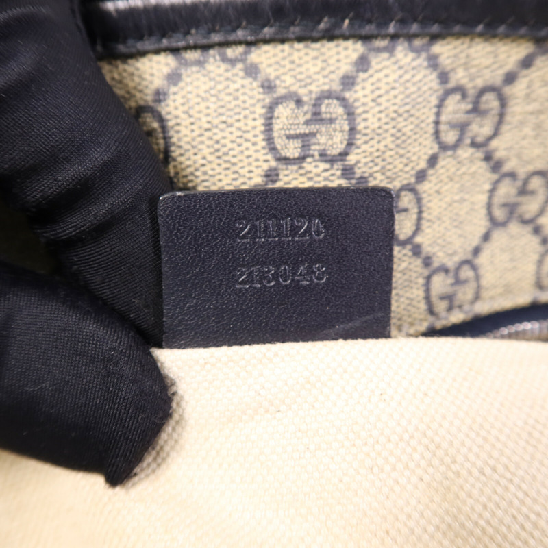 GUCCI 塗層帆布Tote Bag銀扣手挽袋-6