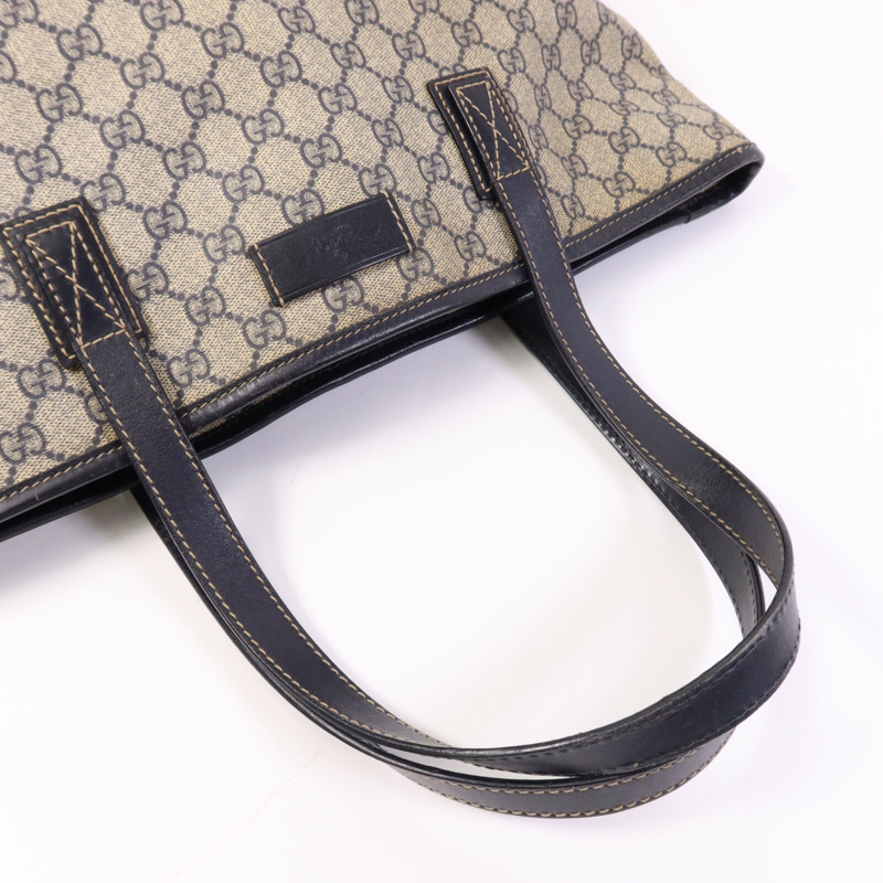 GUCCI 塗層帆布Tote Bag銀扣手挽袋-8