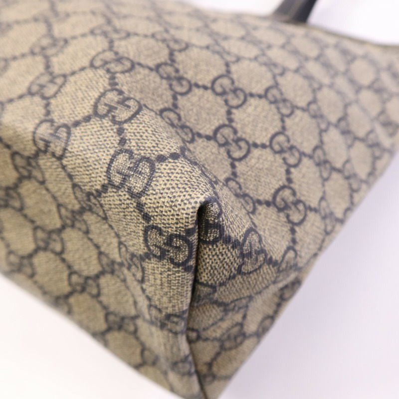 GUCCI 塗層帆布Tote Bag銀扣手挽袋-11