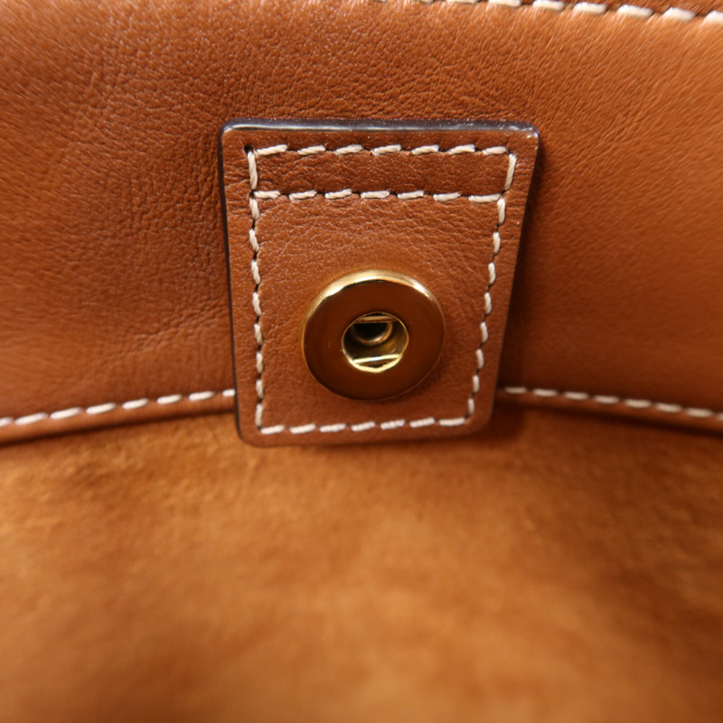 CELINE 牛皮皮革Small Basket金扣肩背袋-7