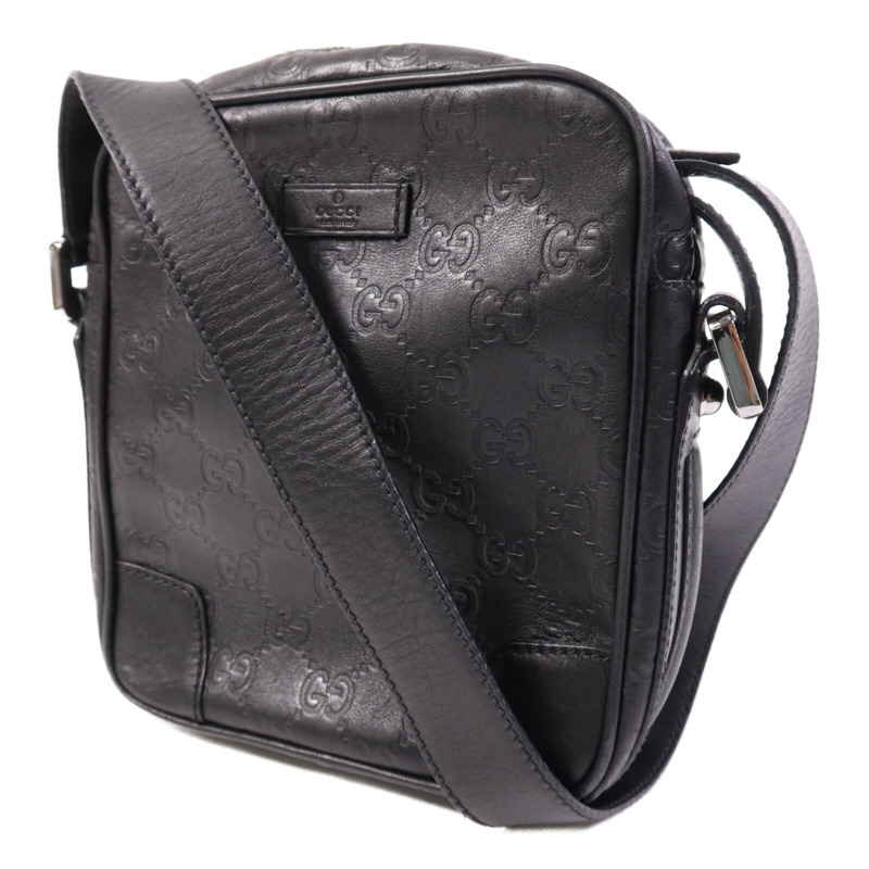 GUCCI 牛皮皮革Shoulder Bag銀扣肩背袋-1