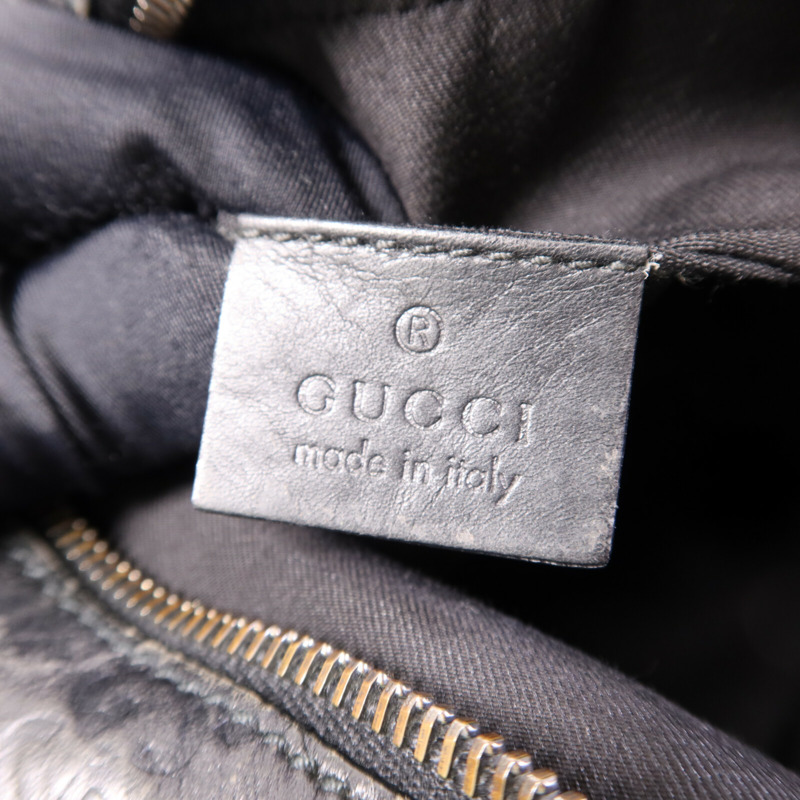 GUCCI 牛皮皮革Shoulder Bag銀扣肩背袋-6