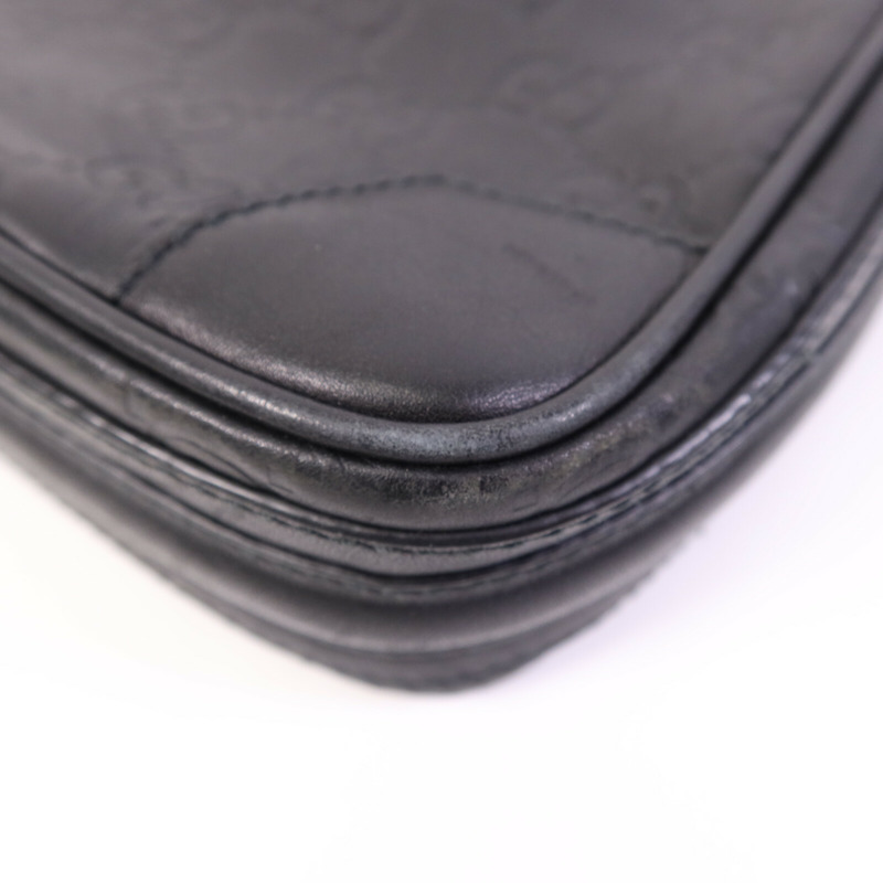 GUCCI 牛皮皮革Shoulder Bag銀扣肩背袋-8