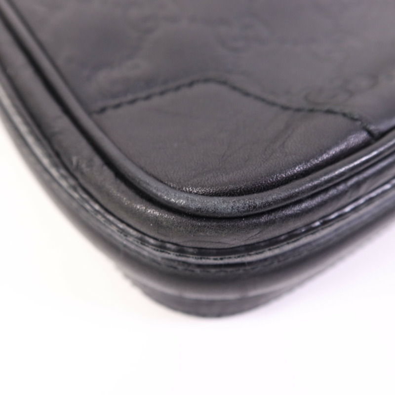 GUCCI 牛皮皮革Shoulder Bag銀扣肩背袋-9