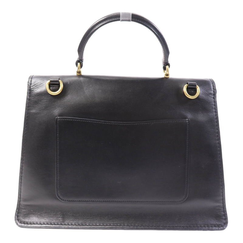 COACH 牛皮皮革2 Way Shoulder Bag金扣鏈帶手挽肩背兩用袋-2