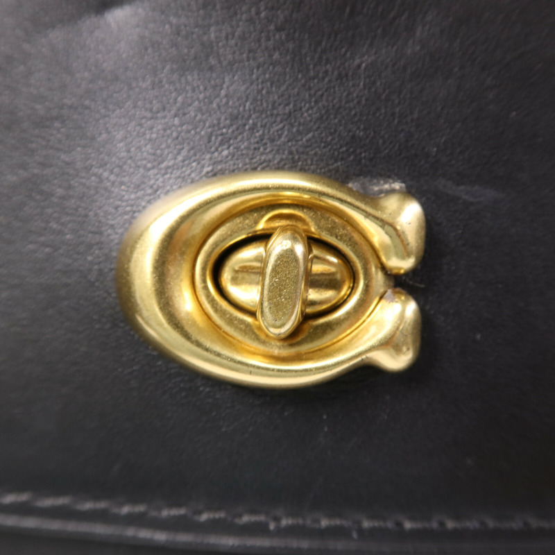 COACH 牛皮皮革2 Way Shoulder Bag金扣鏈帶手挽肩背兩用袋-7