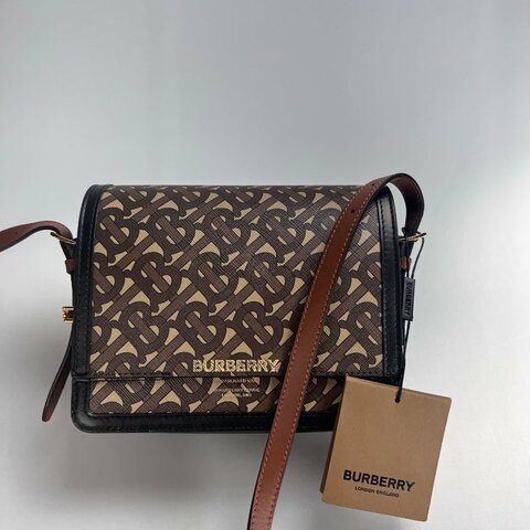 BURBERRY 拚色老花肩背包