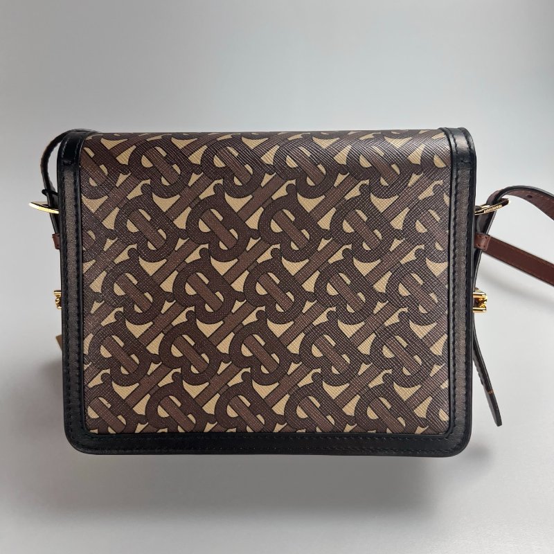 BURBERRY 拚色老花肩背包-1