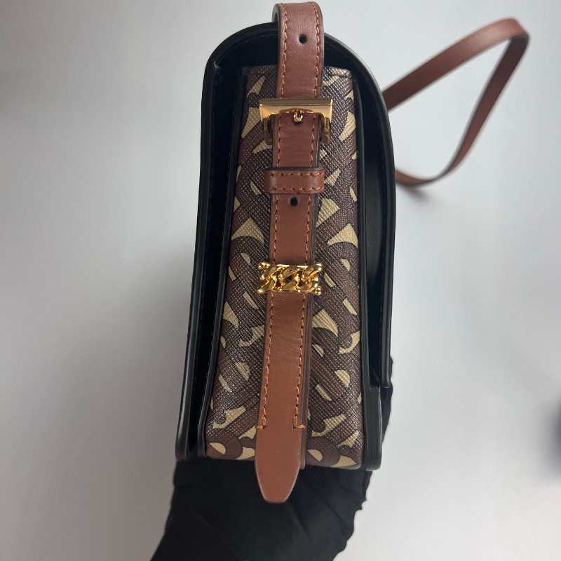 BURBERRY 拚色老花肩背包-2