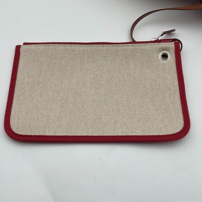 Hermes愛馬仕Herbag雙肩包, Z刻,紅色拼米色,帆布拼皮,尺寸29*36*11-13