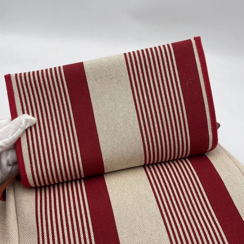 Hermes愛馬仕Herbag雙肩包, Z刻,紅色拼米色,帆布拼皮,尺寸29*36*11-19