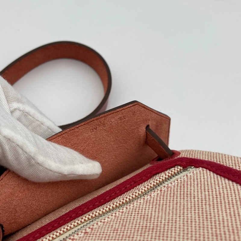 Hermes 愛馬仕 Herbag31 紅色飛馬帆布配馬鞍皮飛馬圖案限量款單肩包 z刻-9