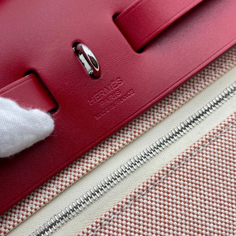 Hermes 愛馬仕 Herbag31 紅色飛馬帆布配馬鞍皮飛馬圖案限量款單肩包 z刻-12