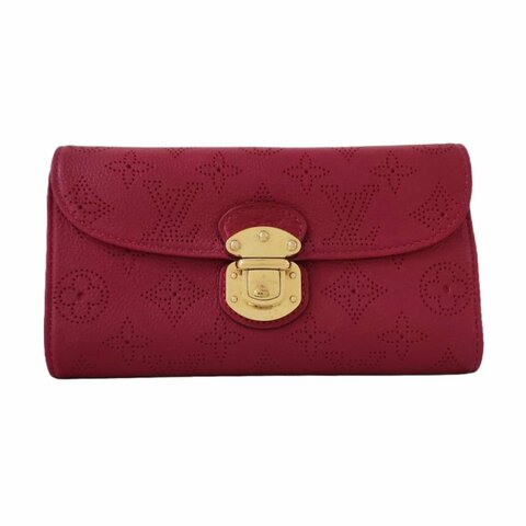 LOUIS VUITTON AMELIA紫色牛皮錢包金色五金