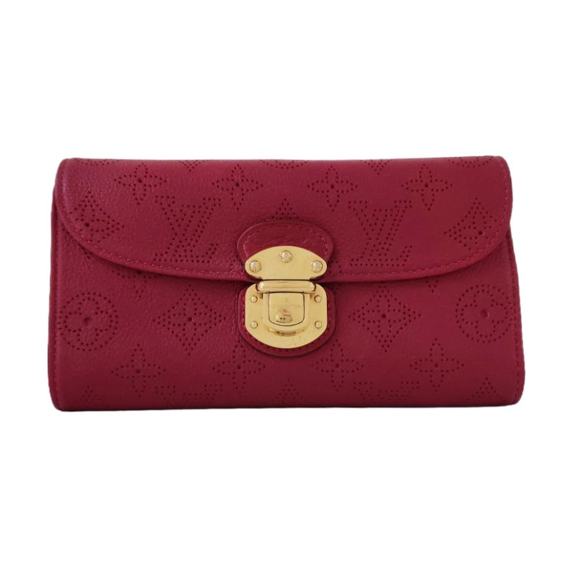 LOUIS VUITTON AMELIA紫色牛皮錢包金色五金-0