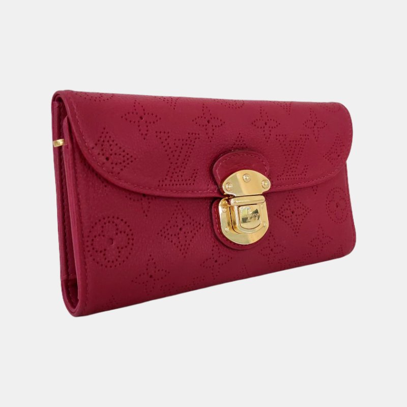 LOUIS VUITTON AMELIA紫色牛皮錢包金色五金-3