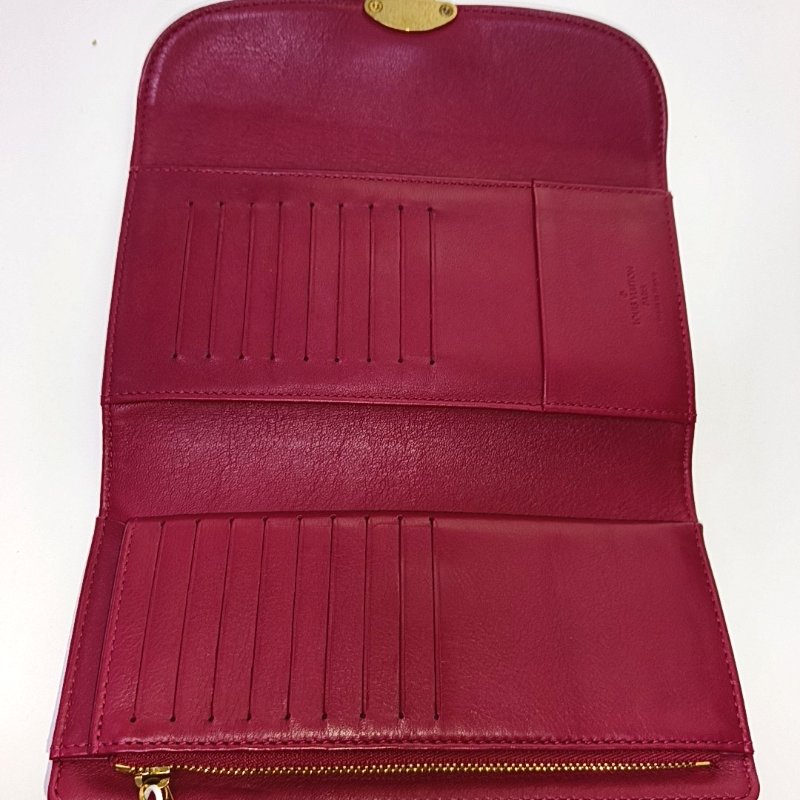 LOUIS VUITTON AMELIA紫色牛皮錢包金色五金-6