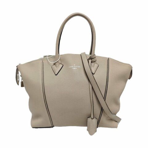 LOUIS VUITTON LOCKIT小號裸粉色牛皮單肩包手提包斜挎包銀色五金可拆卸肩帶