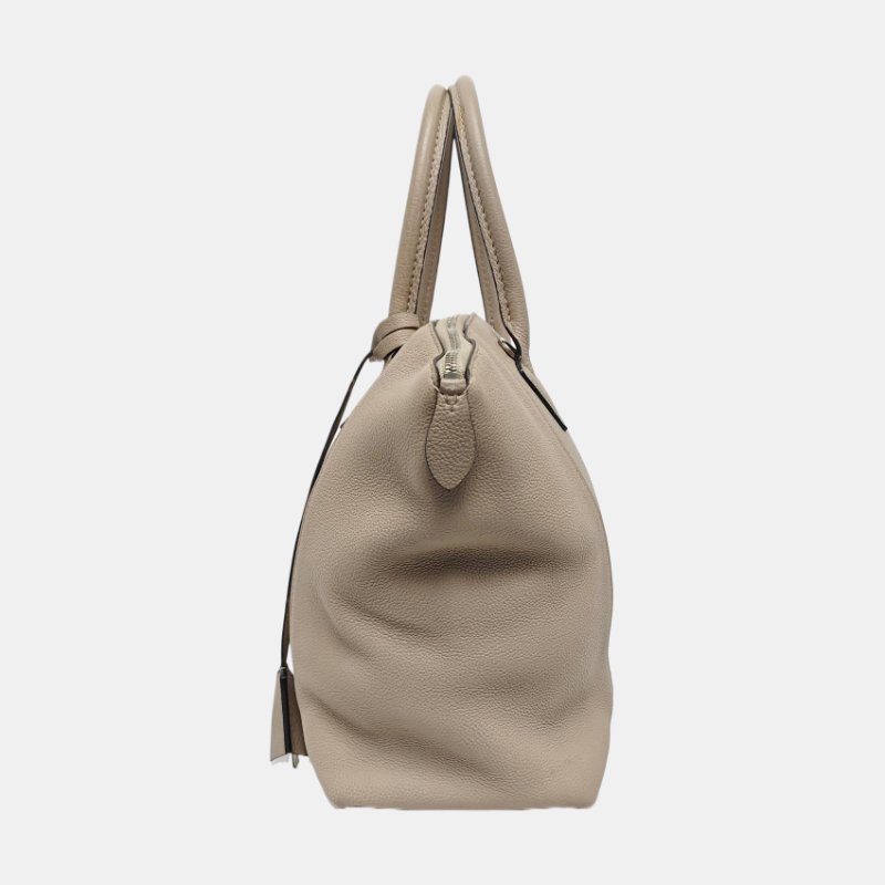 LOUIS VUITTON LOCKIT小號裸粉色牛皮單肩包手提包斜挎包銀色五金可拆卸肩帶-2