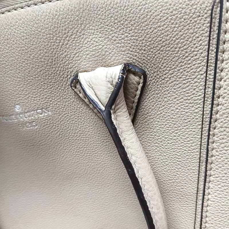 LOUIS VUITTON LOCKIT小號裸粉色牛皮單肩包手提包斜挎包銀色五金可拆卸肩帶-8