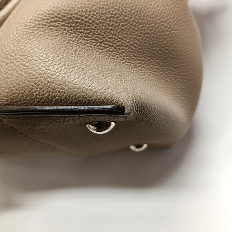 LOUIS VUITTON LOCKIT小號裸粉色牛皮單肩包手提包斜挎包銀色五金可拆卸肩帶-9