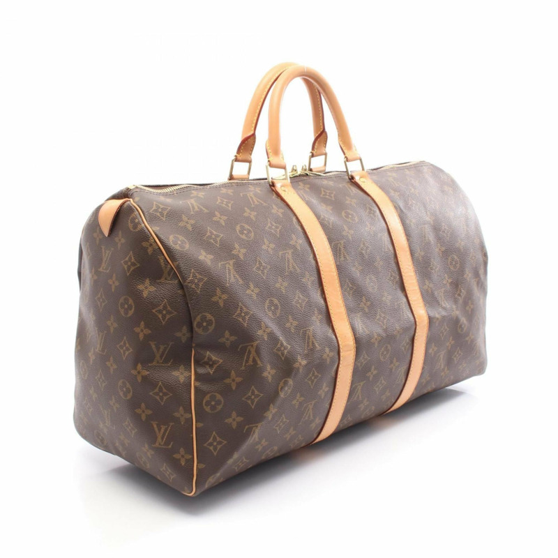 路易威登 Keepall 50 波士頓包，塗層帆布和皮革，Monogram 圖案，棕色，男女通用，M41426-1