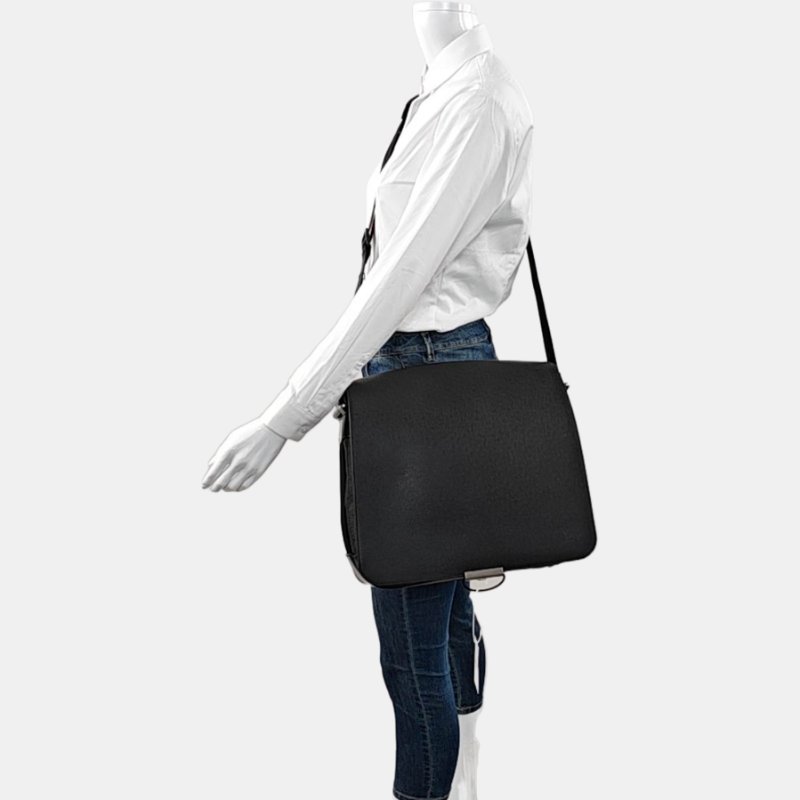 LOUIS VUITTON VIKTOR黑色牛皮斜挎包單肩包銀色五金-1