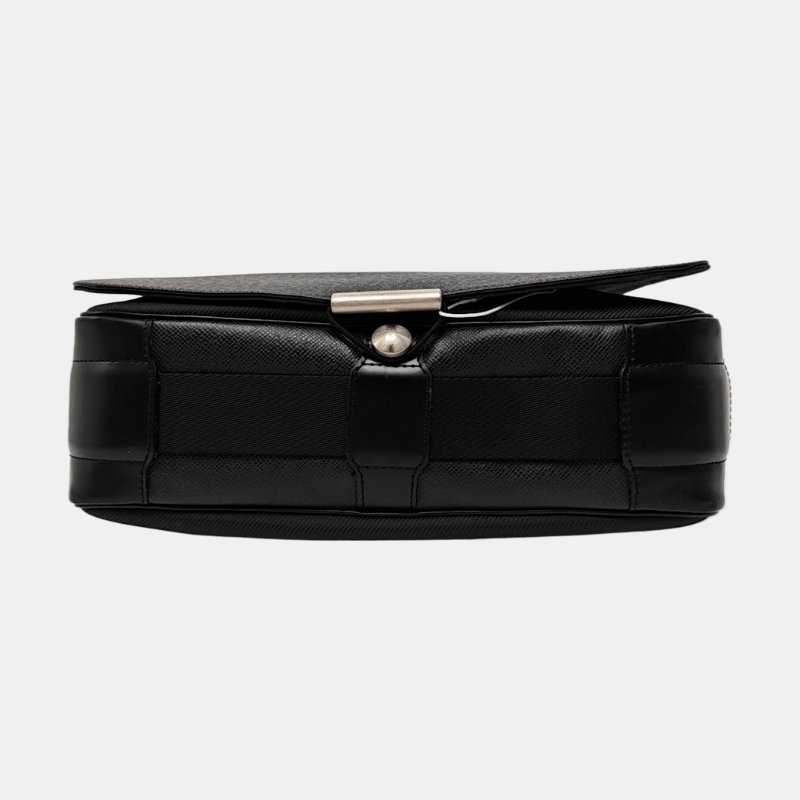 LOUIS VUITTON VIKTOR黑色牛皮斜挎包單肩包銀色五金-5