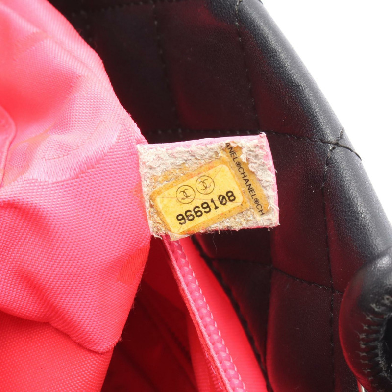 香奈兒 Cambon 系列小號手提包,黑白皮革,SHW 五金配件,二手女士 CC-4