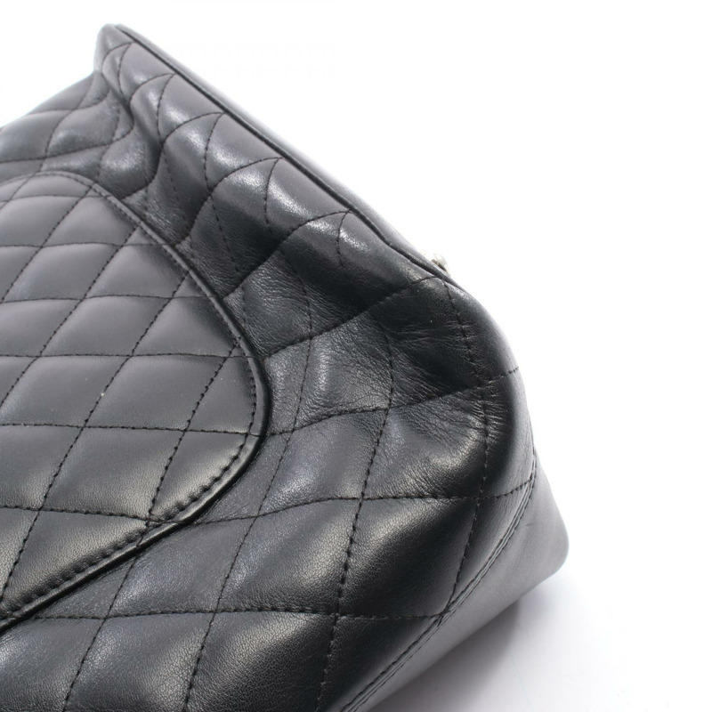 香奈兒 Cambon 系列小號手提包,黑白皮革,SHW 五金配件,二手女士 CC-8