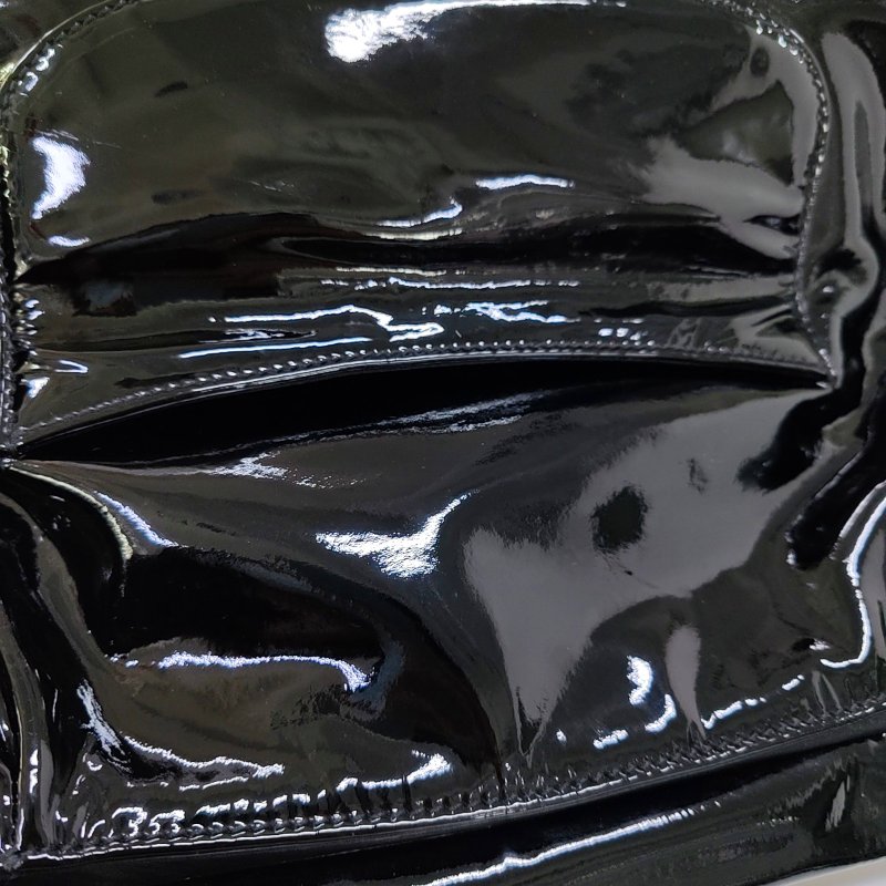 CHANEL黑色牛皮浮雕單肩包手提包銀色五金14開-12