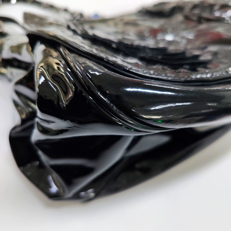 CHANEL黑色牛皮浮雕單肩包手提包銀色五金14開-13