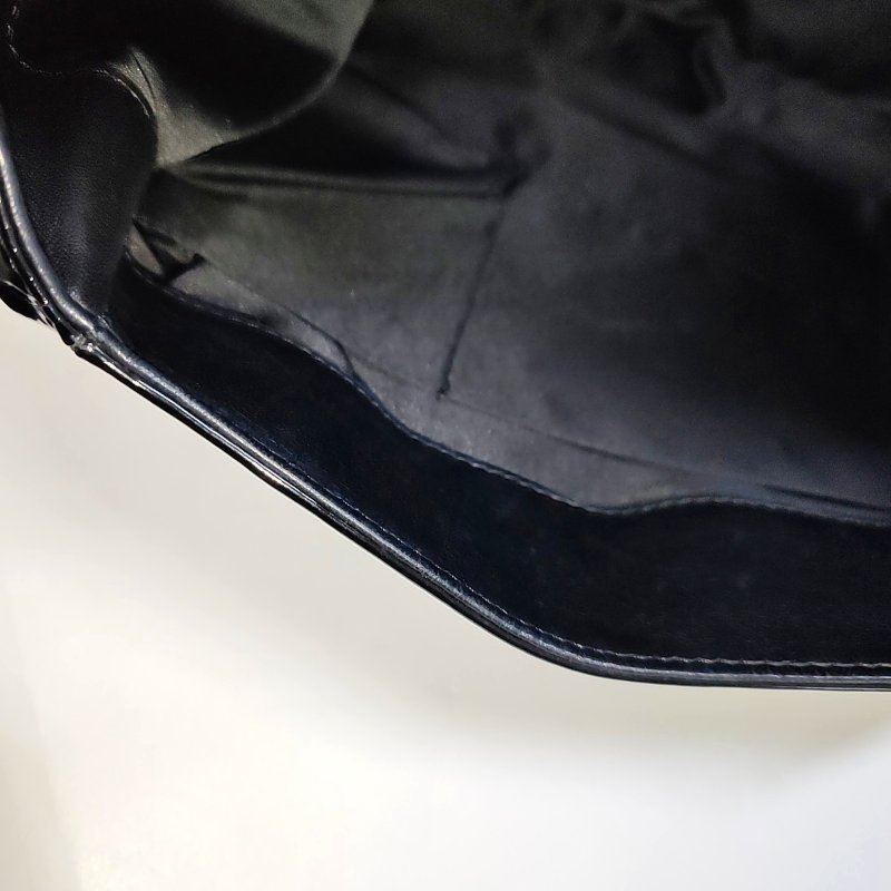 CHANEL黑色牛皮浮雕單肩包手提包銀色五金14開-14