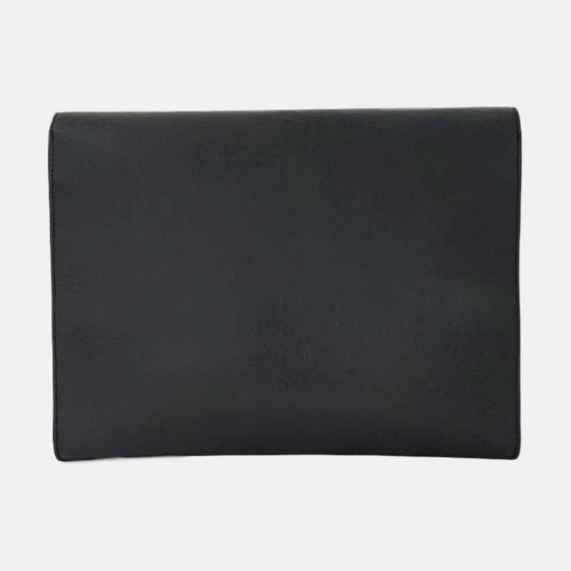 LOUIS VUITTON MINUTO黑色牛皮手拿包銀色五金-4